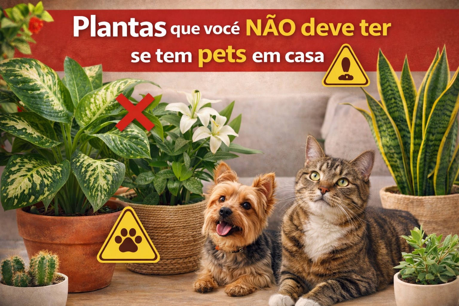 Plantas que não deve ter se tem pet's
